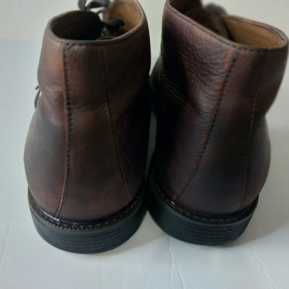 Johnston &Murphi 11M Waterproof Men's Dark Brown Handmade Leather Boots - Picture 8 of 14